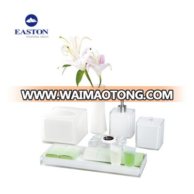 High grade resin white crystal amenities holder set bathroom accessories