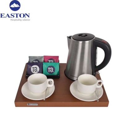 304 Stainless Steel Kitchen Appliance Hotel  Electric Kettle with Tray Hotel Guest Room